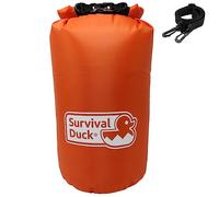 Survival Duck Lightweight Ripstop Nylon Waterproof 10L Dry Bag with Shoulder Strap for Kayaking, Boating, Swimming, Camping, Paddle Boarding - 10 Litre Orange