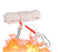 Survival Escape Safety Rope - Wire Core Crisis Climb Cord, Multi-Use Rescue Tool | Twin Hook Design, Adventure Theme, Foldable Storage Feature, Building Exit Gear for Camping Hiking Outdoor Work