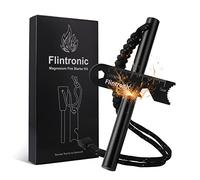 Survival Fire Steel, Flint Striker Steel Fire Starter Kit, Magnesium Ferrocium Rod Firesteel with Scale Scraper & Whistle, Outdoor Emergency Survival Tool for Travelling Camping Hiking