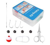 Survival Fishing Kit Fishing Kit | 24 Piece Trout Fishing Trout Set | Compact Portable Tackle Accessories with Case for Lake River Sea Kayak Boat Shore Surf Creek Beach
