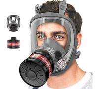 Survival Gas Mask with 40mm Filter for Chemical & Formaldehyde Protection - Full-Face Shield, Anti-Fog, Silicone Seal