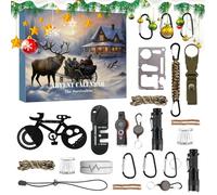 Survival Kit Advent Calendar 2024-24 Day Survival Tools Christmas Countdown Calendar | Survival Tool Mens Advent Calendar | Survival Tools Countdown Calendar for Hiking Camping Backpacking