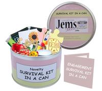 Survival Kit In A Can Engagement Fun Novelty Engagement Gifts For Women- Female Engagement Gifts For Her Girlfriend, Fiancée, Wife, Partner. Complete Gift Set & Card Customise Colour (Pink/Cream)