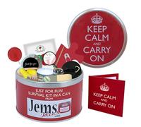 Survival Kit In A Can Keep Calm & Carry On Funny Motivational Gift for Friends, Colleagues or Family - Humorous Good Luck, New Job, Office or Retirement Present