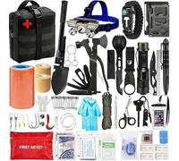 Survival Kit, Survival Gear and Supplies with First Aid Kit Pouch and Tactical Bag, Emergency Kit with Tent, Bug Out Bag Gifts for Men Women