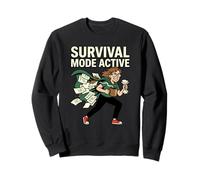 Survival Mode Active Adulting Humor Office Funny Worker Sweatshirt