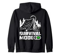 Survival Mode On Outdoor Adventure Bushcraft Humor Zip Hoodie