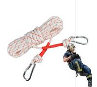Survival Rescue Rope - Twisted Core Thread, Strong Loopss Tie, Steel Reinforced Cord | Secure Anchorss Clips with Grip Ring Locks, Emergencyss Descent Line for Outdoor Hiking Construction Scenario Use