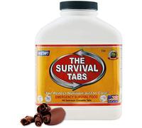 Survival Tabs 15-Day 180 Tabs Emergency Food Ration Survival MREs Food Replacement for Outdoor Activities Disaster Preparedness Gluten Free and Non-GMO 25 Years Shelf Life Long Term - Chocolate Flavor