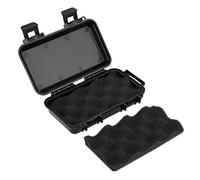 Survival tin box, shockproof box, Eerieur Waterproof Shockproof Waterproof Storage Box Storage Container Case Storage Box Black Dry for Fishing Cam Hiking (A)