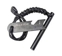 Survival Tool Fire Starter,Ferro Rod Fire Starter Kit & Backpacking Multitool,Flint and Steel,Fire starter Survival,Fire Steel (Green-Fire-GR, Length:4"(10cm). Diameter: 3/8"(10mm))