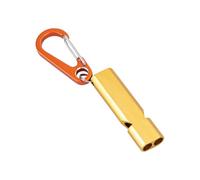 Survival Whistle, Safety Signal Tool, Camping Accessory, 120dB Double Tube Design, Lightweight Aluminum Build, 2-Pack, Thing For Hiking And Urgency Use, 2.09x0.55in
