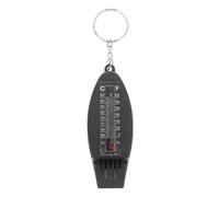 Survival Whistle Thermometer Four-in-one Compass Keychain for Camping | Plastic Black Build, Crisp Sound and Direction Finding, Outdoor Activities and Survival Use