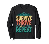 Survive Thrive Repeat Camping Outdoor Hiking Survival Long Sleeve T-Shirt