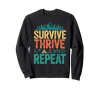 Survive Thrive Repeat Camping Outdoor Hiking Survival Sweatshirt