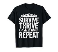 Survive Thrive Repeat Camping Outdoor Hiking Survival T-Shirt