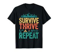 Survive Thrive Repeat Camping Outdoor Hiking Survival T-Shirt