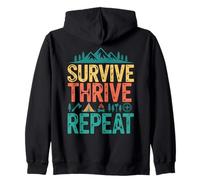 Survive Thrive Repeat Camping Outdoor Hiking Survival Zip Hoodie