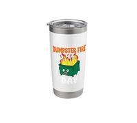 Survived Another Dumpster Fire Day Funny Dumpster Fire Stainless Steel Insulated Tumbler