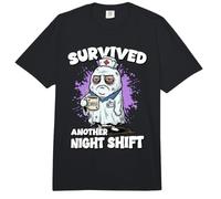 Survived Another Night Shift Ghost Doctor Nurse Comfort Colors Adult Heavyweight T-Shirt