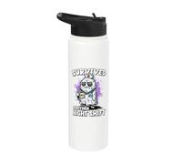 Survived Another Night Shift Ghost Doctor Nurse Stainless Steel Insulated Water Bottle