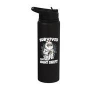 Survived Another Night Shift Ghost Doctor Nurse Stainless Steel Insulated Water Bottle