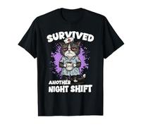 Survived Another Night Shift Nurse Cat Nightshift Value Graphic T-Shirt