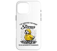 Survived Many Storms Duck Raincoat Resilience Case for iPhone 16 Pro Max