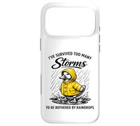 Survived Many Storms Duck Raincoat Resilience Case for iPhone 17 Pro Max