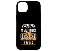Survived Meetings by Thinking About Nachos Case for iPhone 14 Plus