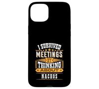 Survived Meetings by Thinking About Nachos Case for iPhone 15 Plus