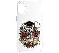Survived Nursing School RN LPN Graduation Tattoo Style Case for iPhone 16 Plus