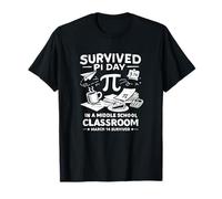 Survived Pi Day in A Middle School Funny Math Teacher T-Shirt