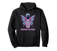 Survived The 2000s Y2K Flip Phone Retro Sassy Art Pullover Hoodie