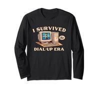 Survived The dial-up era Funny Retro 90s Slow Internet Gifts Long Sleeve T-Shirt