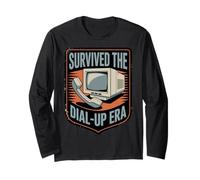 Survived The Dial-Up Era Retro 90s Internet Father's Day IT Long Sleeve T-Shirt