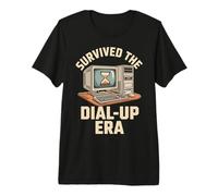 Survived The Dial-Up Era Retro 90s Internet Father's Day IT Premium T-Shirt