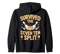 Survived the Seven Ten Split Bowling Bowler Zip Hoodie