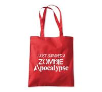 Survived Zombie Apocalypse Tote Shopping Bag 10 Litres Capacity 42 x 38cm