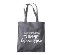 Survived Zombie Apocalypse Tote Shopping Bag 10 Litres Capacity 42 x 38cm