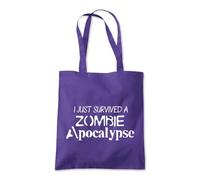 Survived Zombie Apocalypse Tote Shopping Bag 10 Litres Capacity 42 x 38cm