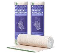 SurviveX High Performance Elastic Bandage 6 Inch Reusable Compression Sleeve for Leg, Ankle, Wrist, Knee, Self Closing Design, Pack of 2