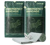 SurviveX Israeli Pressure Bandage 6" - Emergency Bandage - Pressure Bandage for Wounds - Trauma Bandage - Sterile Vacuum Sealed Packaging - Pack of 2