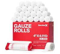 SurviveX Premium Gauze Rolls - Stretch Gauze - Gauze Wraps for Wounds - Adjustable Gauze Bandages - 4" x 14ft - Pack of 24