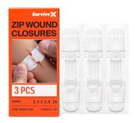 SurviveX Zipstitch Wound Fastener Strips Repair Wounds Without Stitches Zipstitch Seams Cut Fasteners Pack of 3