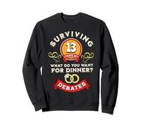 Surviving 13 Years Of Debates Funny 13th Wedding Anniversary Sweatshirt
