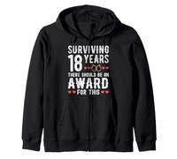 Surviving 18 Years There Should Be 18th Wedding Anniversary Zip Hoodie