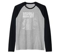 Surviving a Scottish Night Out Funny Slang Phrases Raglan Baseball Tee