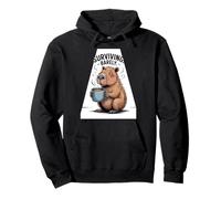 Surviving Barely Capybara Coffee Lover Mellow Mood Women Men Pullover Hoodie