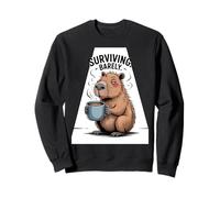 Surviving Barely Capybara Coffee Lover Mellow Mood Women Men Sweatshirt